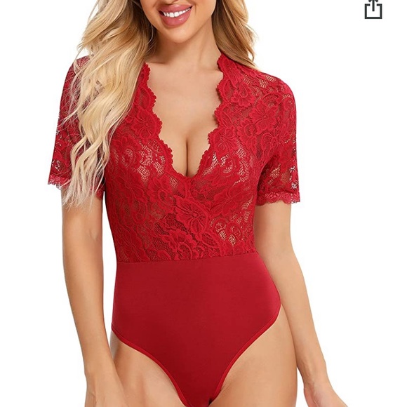 Tops - NWT red lace bodysuit